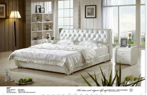 Genuine Leather Queen Size Bed (A 61)
