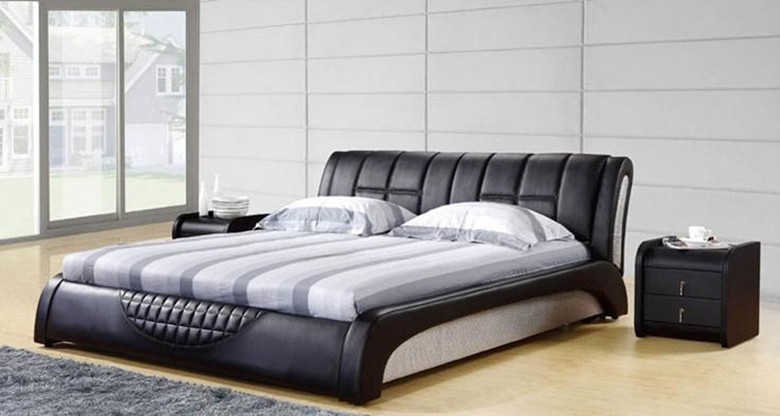 Genuine Leather Queen Size Bed (1001)