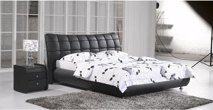 Modern Leather QS Bed (8130)