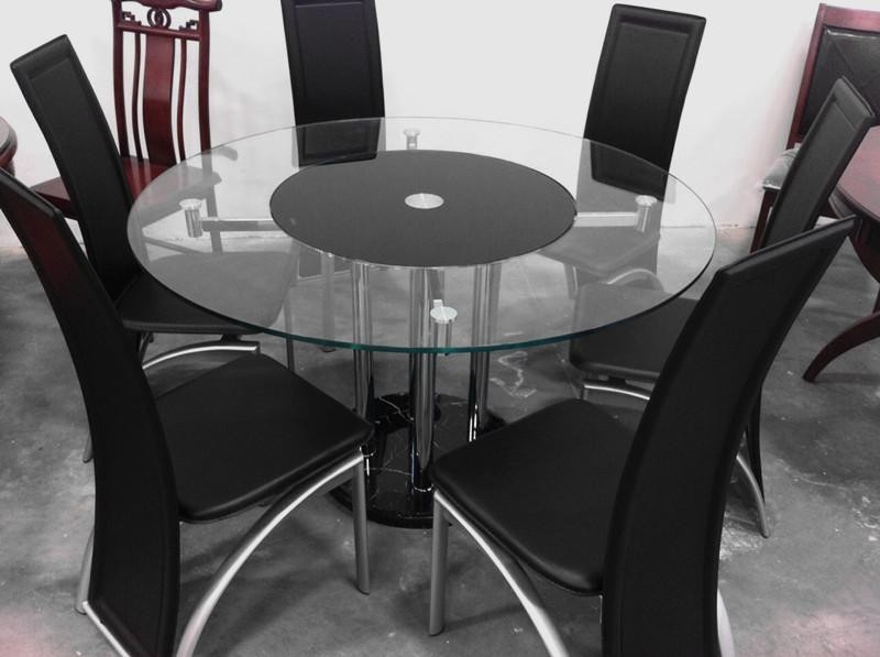 Round Tempered Glass Table with 4 Chairs (R01)