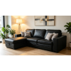  Genuine Leather Sectional Sofa with  bed 