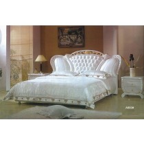 Genuine Leather Queen Size Bed (A893)
