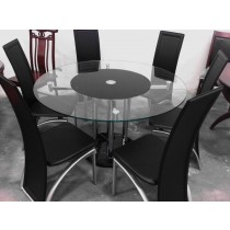 Round Tempered Glass Table with 4 Chairs (R01)